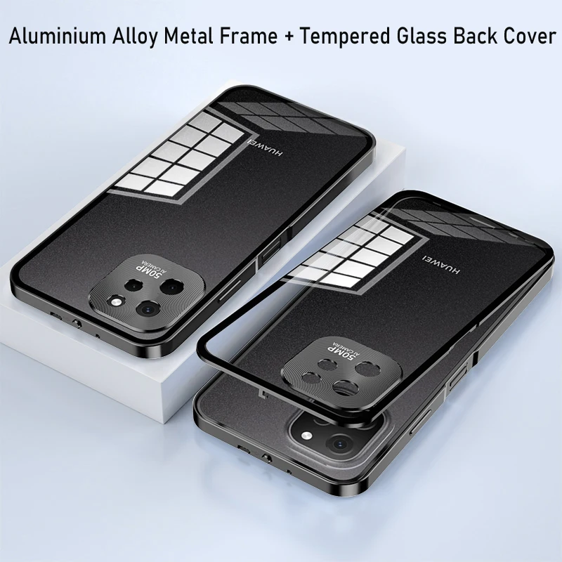 

Aluminium Alloy Metal Frame Bumper + Tempered Glass Back Cover For Huawei Enjoy 50Z Camera Lens Protector Enjoy 50Z Case Coque