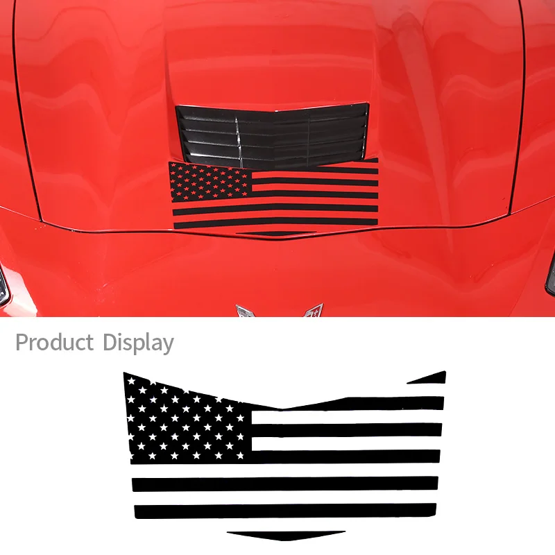 

Hood Front Air Outlet Trim Hood Sticker American Style 1 Piece Set For Corvette C7 2014-2019 Car Exterior Styling Accessories