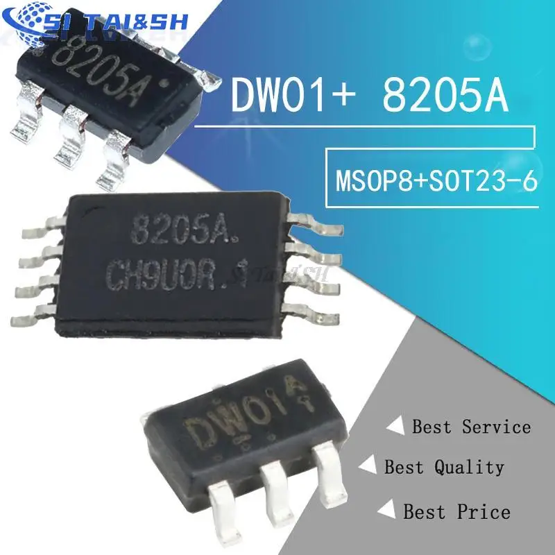 20pcs Dw01 + 8205a Msop-8 ( 10pcs Fs8205a + 10pcs Dw01 ) Fs8205 Fs8205s ...