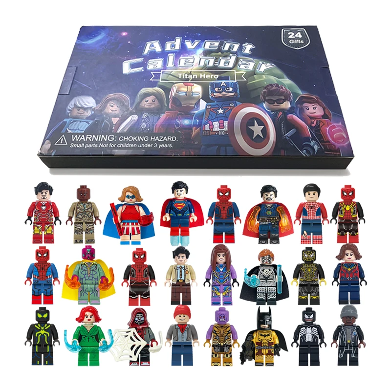 Disney Advent Calendar Box Marvel Avengers Anime Mini Figures Spiderman Iron Man Kids Toys Built-in 24 Christmas Small Gifts