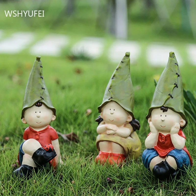 

Outdoor Garden Courtyard Gardening Decorative Resin Cartoon Characters Children Dolls Creative Home Decorations Ornaments