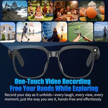 AI Smart Video Glasses, equipped with an 8-megapixel camera, supporting 4K HD video recording, wireless calling and music 2
