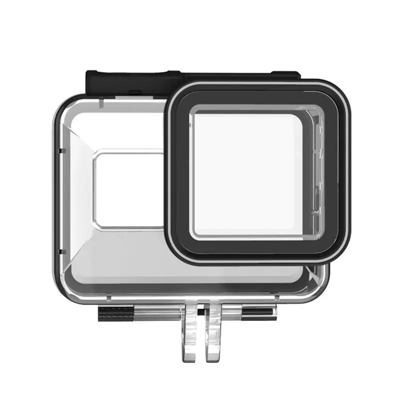 N05R GoPro Hero 8용 투명 휴대용 방수 쉘 보호 케이스 다이빙 박스 수중 카메라 액세서리