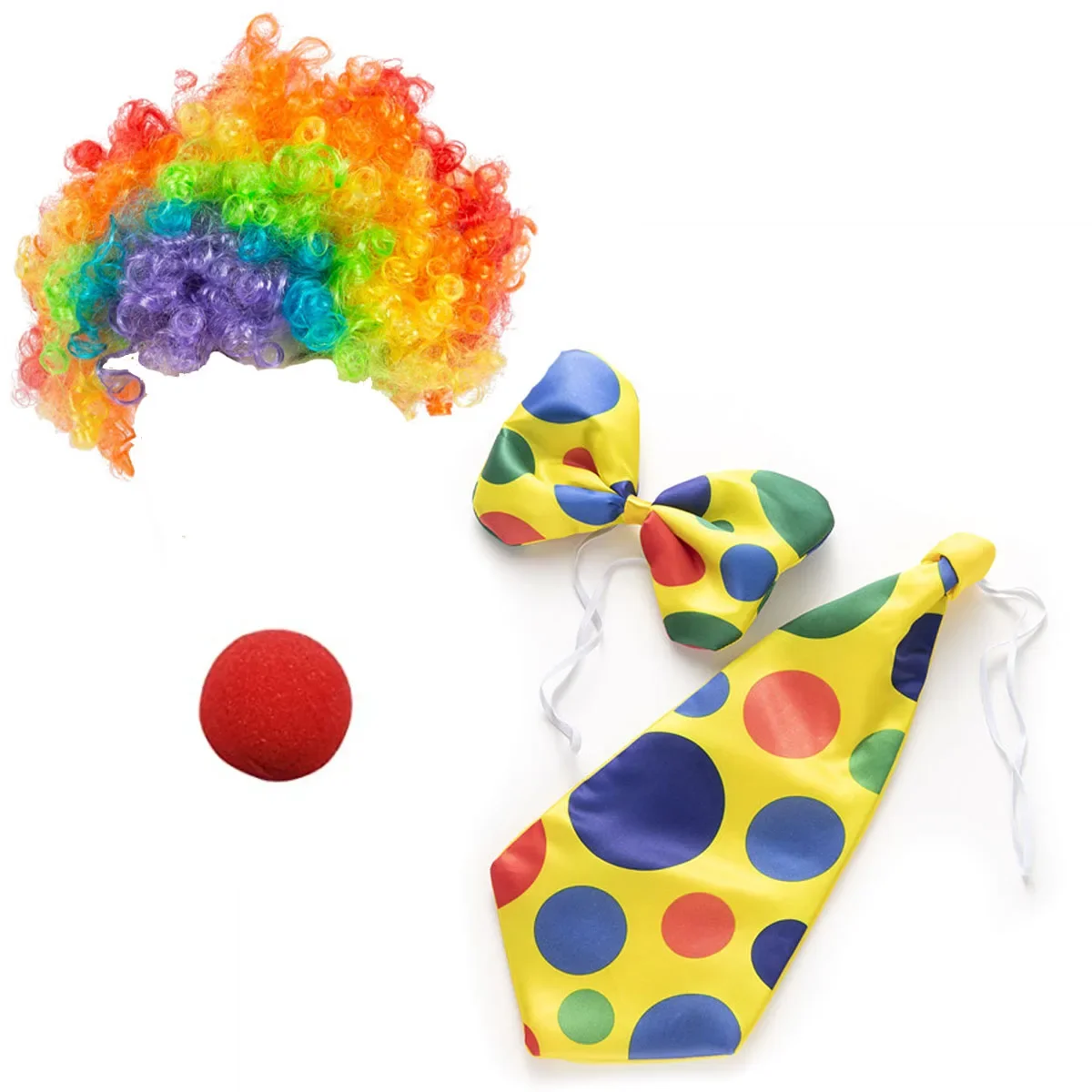Girl Kids Fun Clown Cosplay Costume Polka Dot Headband Tie Skirt Carnival Birthday Party Halloween Masquerade Accessories