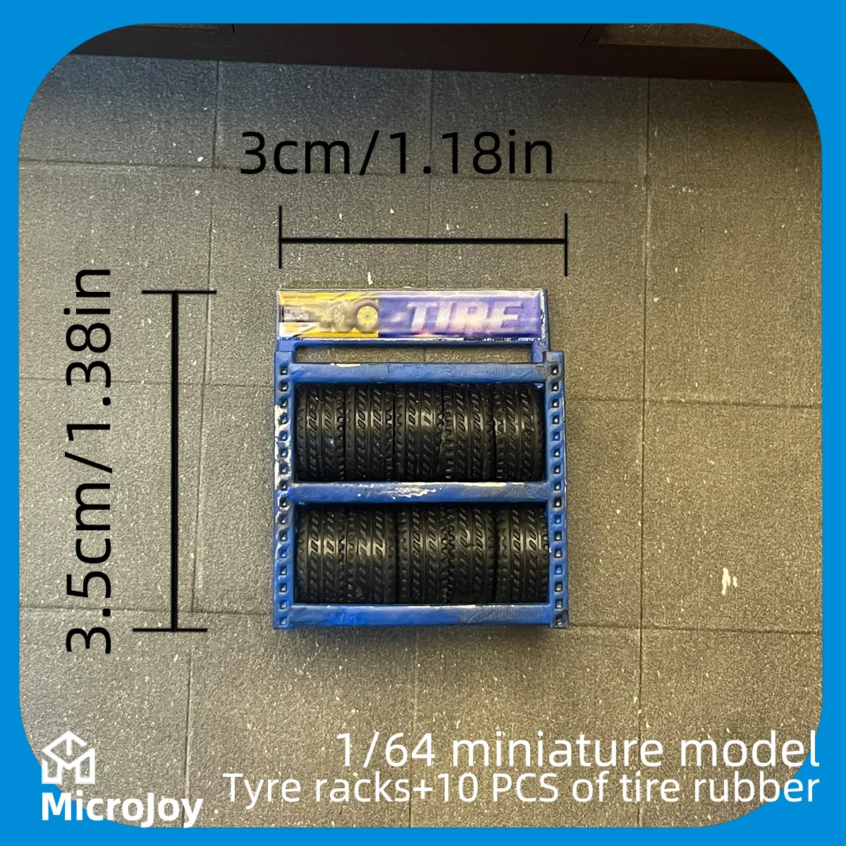 세부적인 장면: 1:64 스케일 미니어처 모델, 수리 공장, 타이어 선반, 미니 타이어 커버, 장식품 10개, 자동차 모델 장면, 에이지드 어레인지먼트
