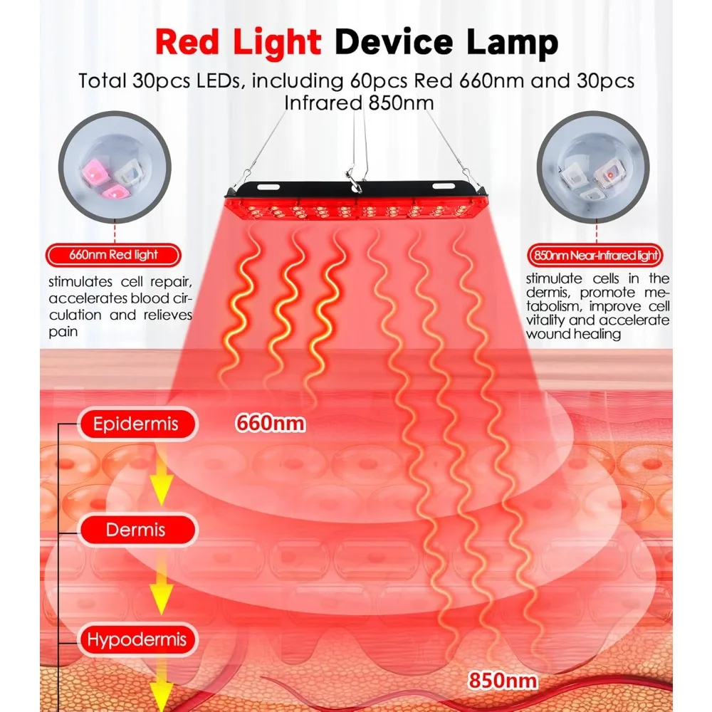 With Stand Height Adjustable Bracket Red Light Lamp 660nm&850nm Red&Infrared Panel for Skin Beauty Health Body Fatigue Relief