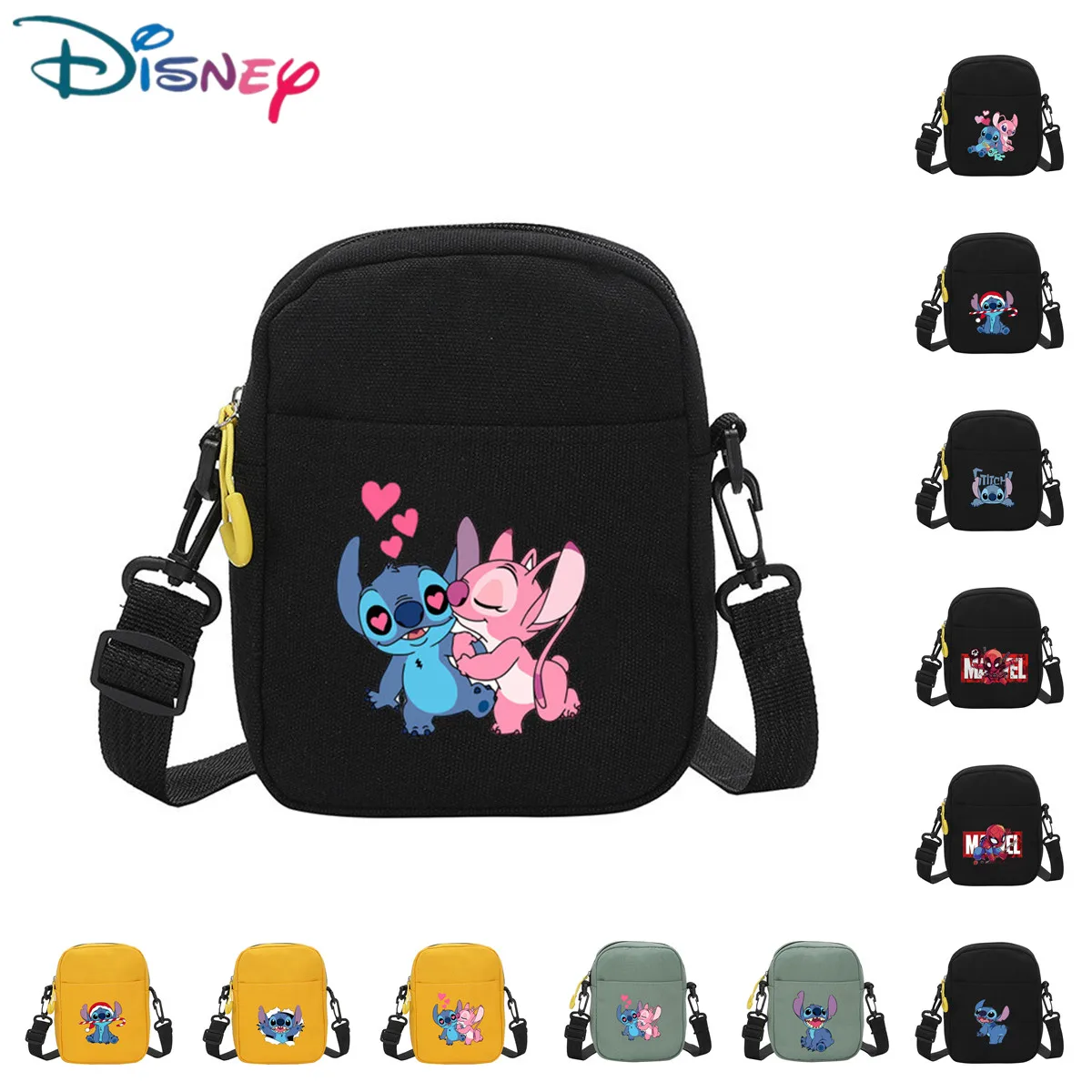 Disney Stitch Crossbody Bag Girls Children mickey Cute Print