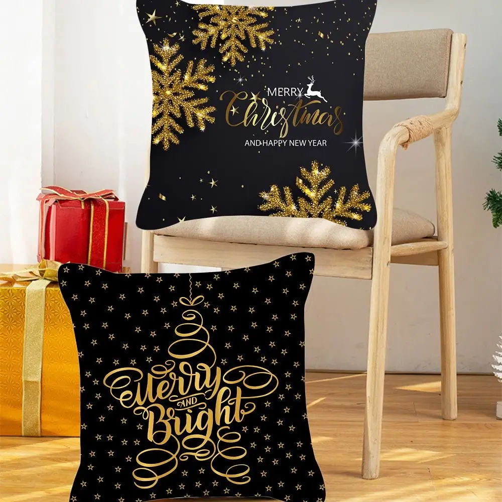 

45x45cm Merry Christmas Pillowcase 2022 Christmas Decor for Home Ornaments New Year Christmas Decor 2023 Festoon