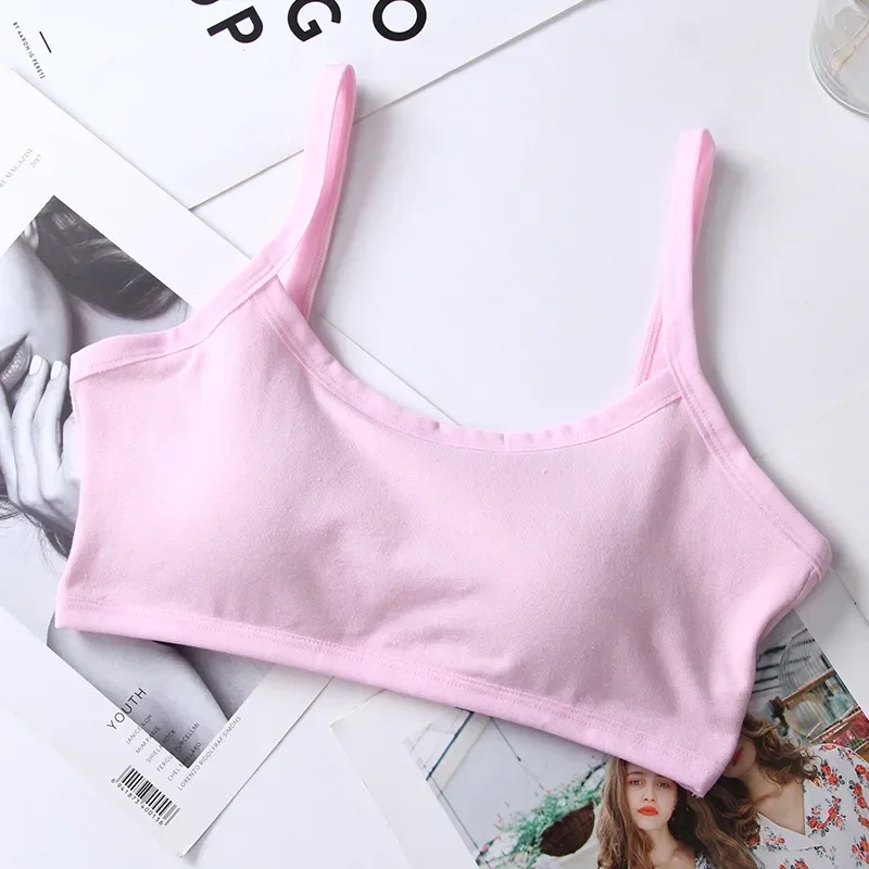 Girls Underwear Cotton Sport Training Bra Teenagers Girls Sling Small Vest Underwear Soft Breathable Teen Bras