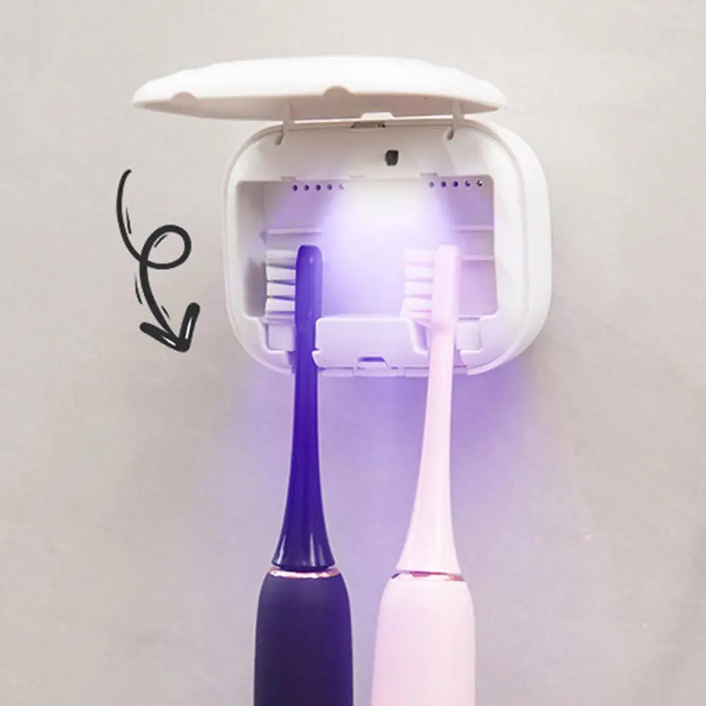 UV-C 전동 칫솔 살균기 360도 소독 빠른 분당 USB 디자인 충전식 클린 월 폴더블 3 C8L7