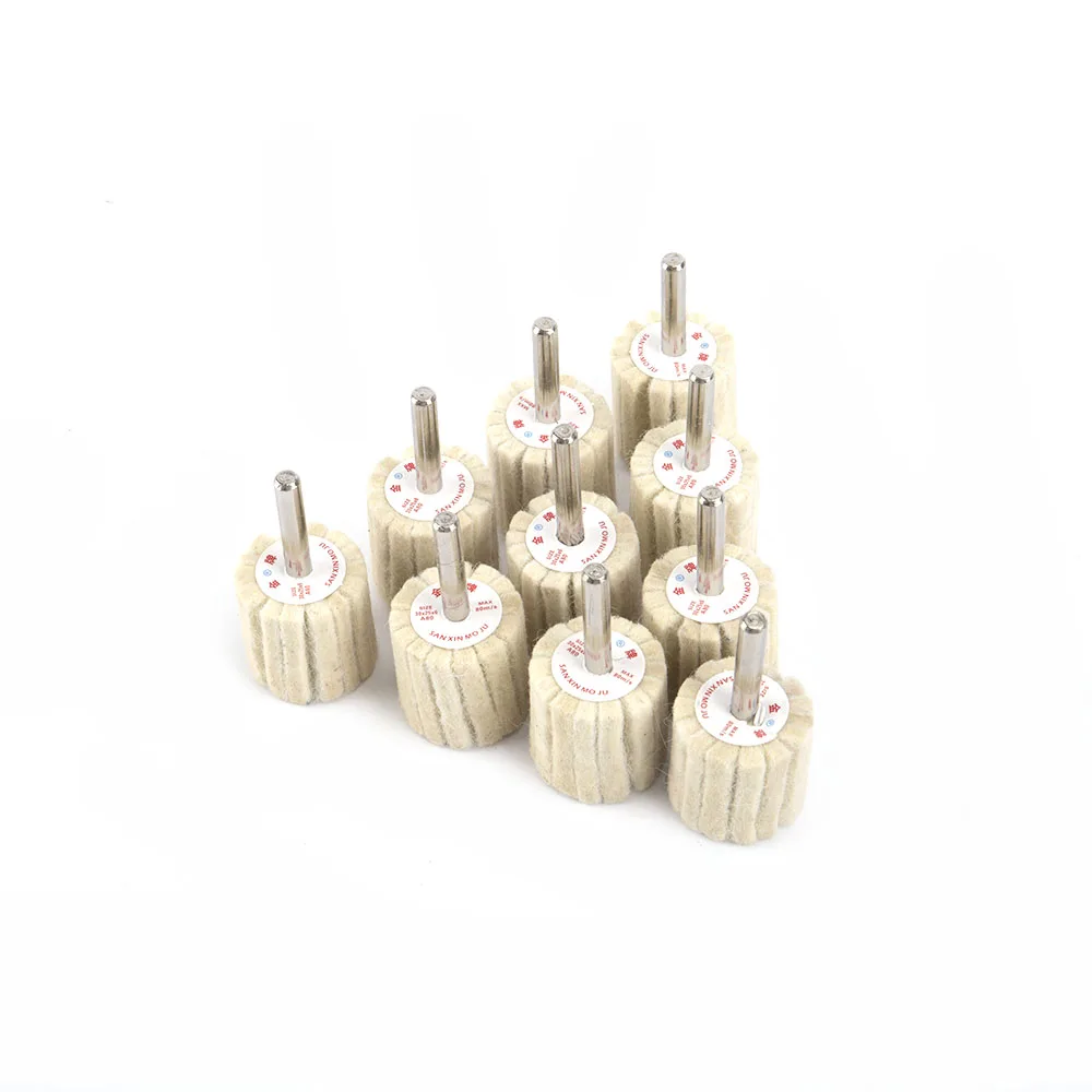 1Pcs Wolle Filz Polieren Rad 25/30/40/50/60mm Polieren Pads Mit 6mm Schaft Metall Schleifen Schleif Kopf Dreh Werkzeug Zubehör – Detail 11