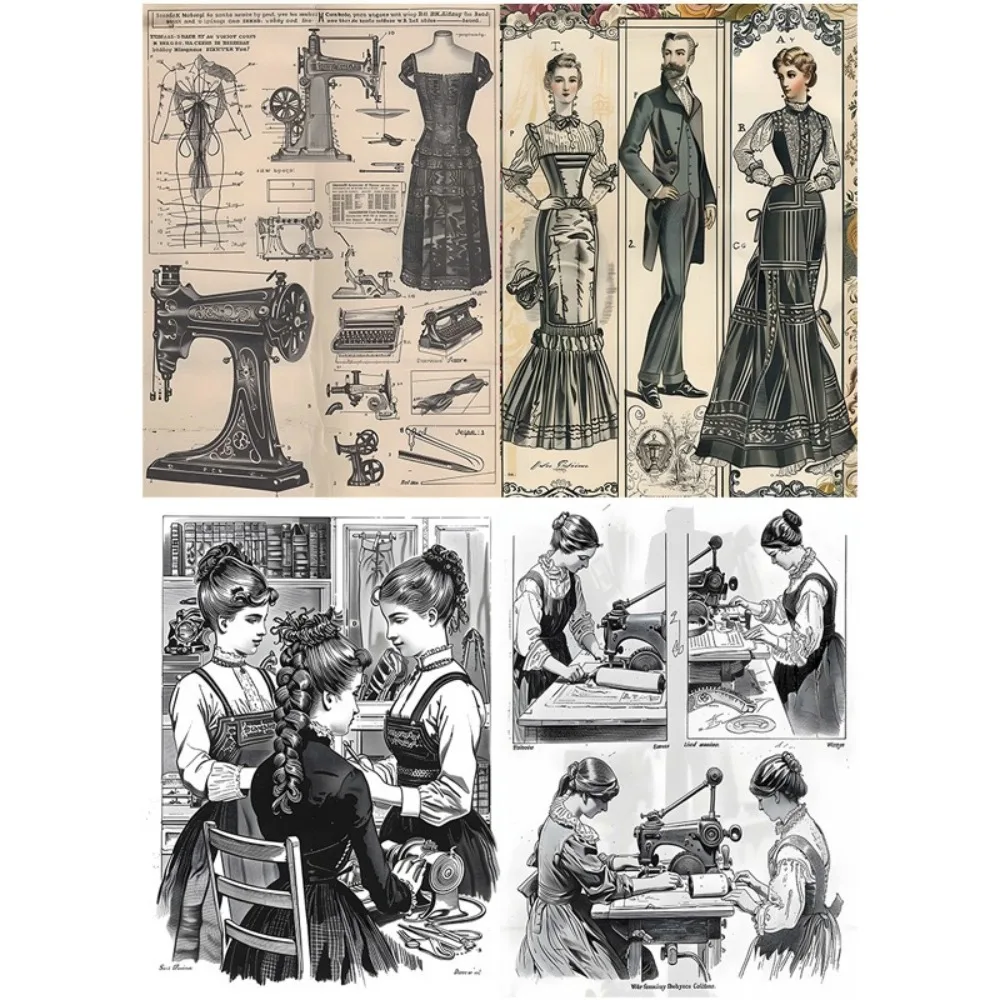 10 pezzi di materiale della serie Time retrò, manuale di carta, supporto decorativo, album di cancelleria artigianale, carta fatta a mano della corte europea - immagine 2