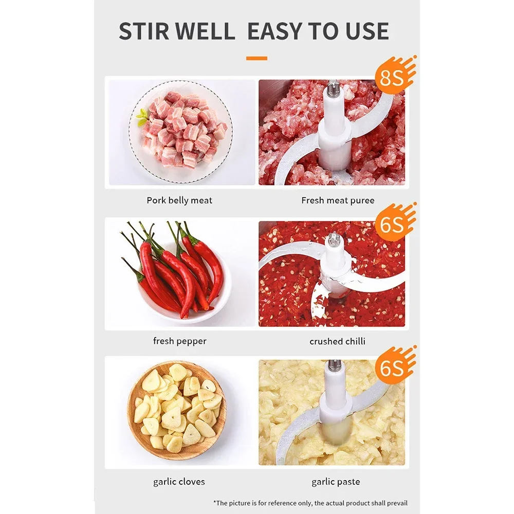 Meat Grinder Vegetable Juicer Food Processors Chopper Mixer 6.5L Electric Grinder Machine Crusher Blenders for Kitchen 1500W 5