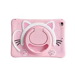 Cartoon Silicone Kids Stand Tablet Case - Tab A9 8.7in (Cat paw - Pink)