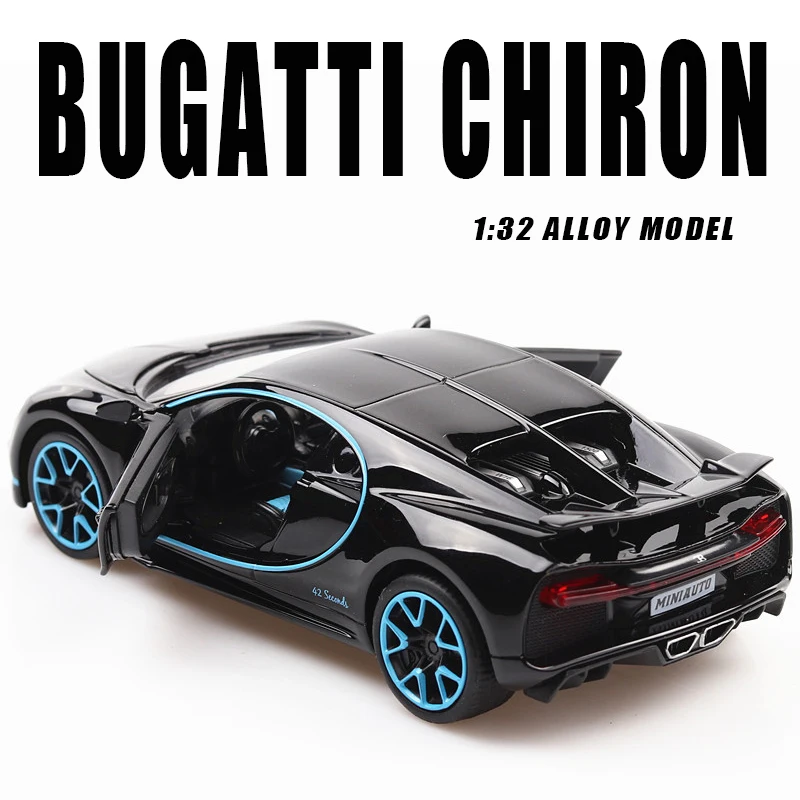 

Diecast 1:32 Alloy Model Car Bugatti CHIRON Supercar Pull Back Metal Vehicle Collection Miniature Gifts for Children Boy's Toys