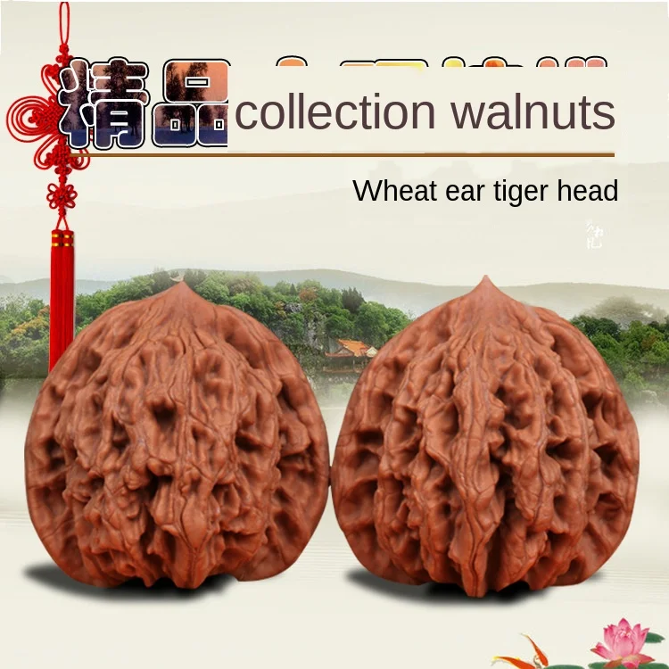 Boutique Natural Wenwan Walnut Handball Health Grip Ball Palm Massage Lion Head Chinese Walnuts Elderly Gift Massage Gadget