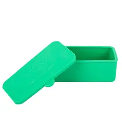 Colorful Reusable Silicone Snack Containers - Assorted Sizes & Colors (Green - rectangle)