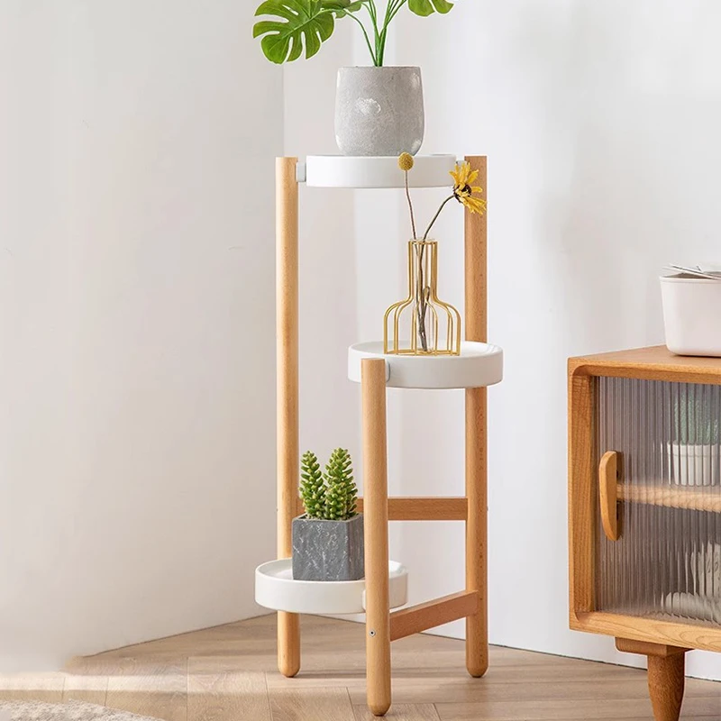 

Design Patio Wooden Flower Shelves Balcony Outdoor Beauty Display Flower Shelves Storage Estanterias Plantas Interior Furniture