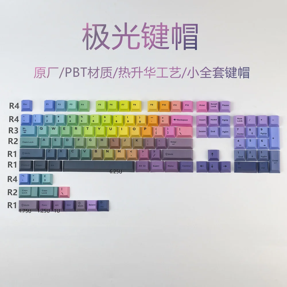 De Cereja, Gradiente Chan, Keycap Mestre, Shift 1.75U, GK6, GK64, 1 Conjunto