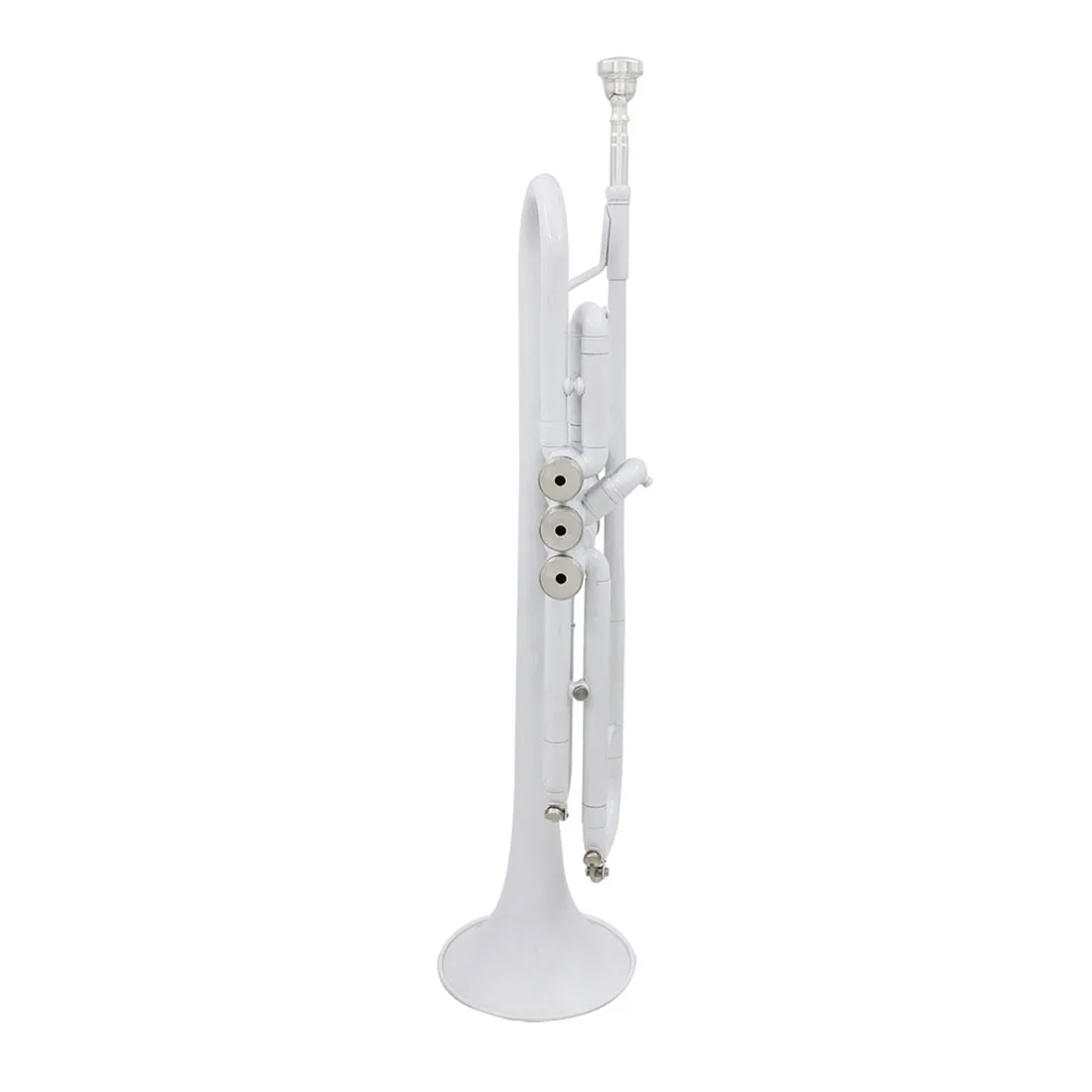 White Trumpet Bb Flat Brass Material Musical Trumpet with Mouthpiece Gloves Cleaning Cloth Box Accessories