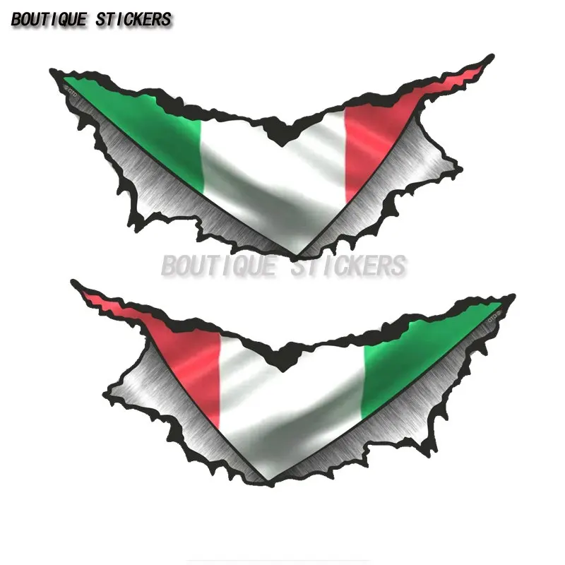

Creative triangle tear metal sticker Italian flag pattern car sticker waterproof PVC sticker laptop suitcase motorcycle sticker