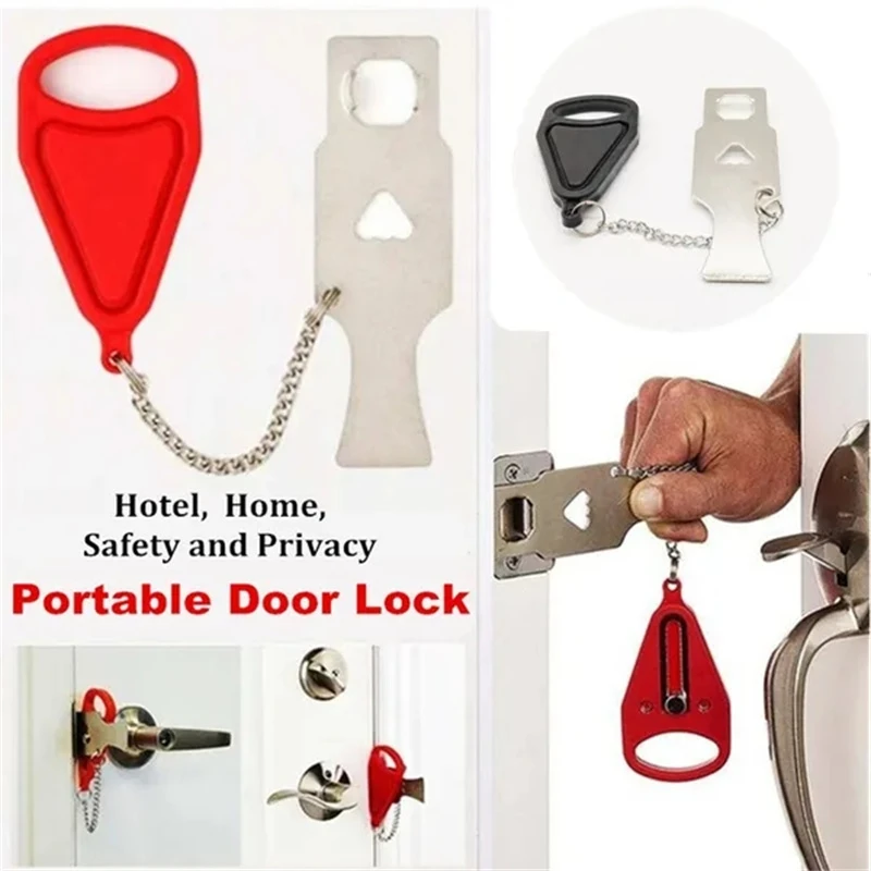 Portable Safety Door Lock Hotel Safety Latch Metal Lock Home Room Anti