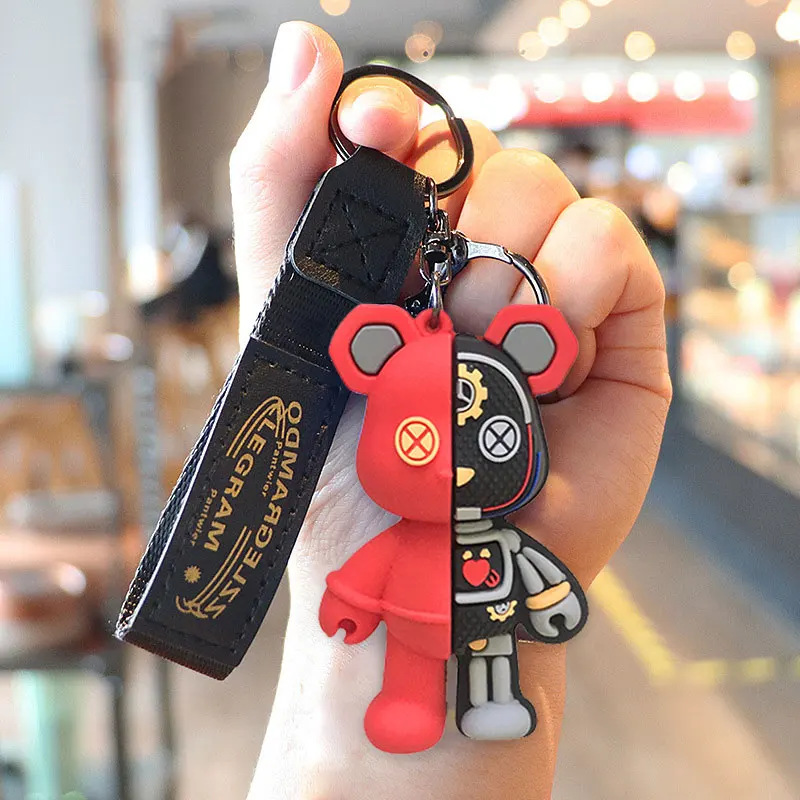 フェンディ ブラウン FF ジャカード キーホルダー クマ FFジャカード