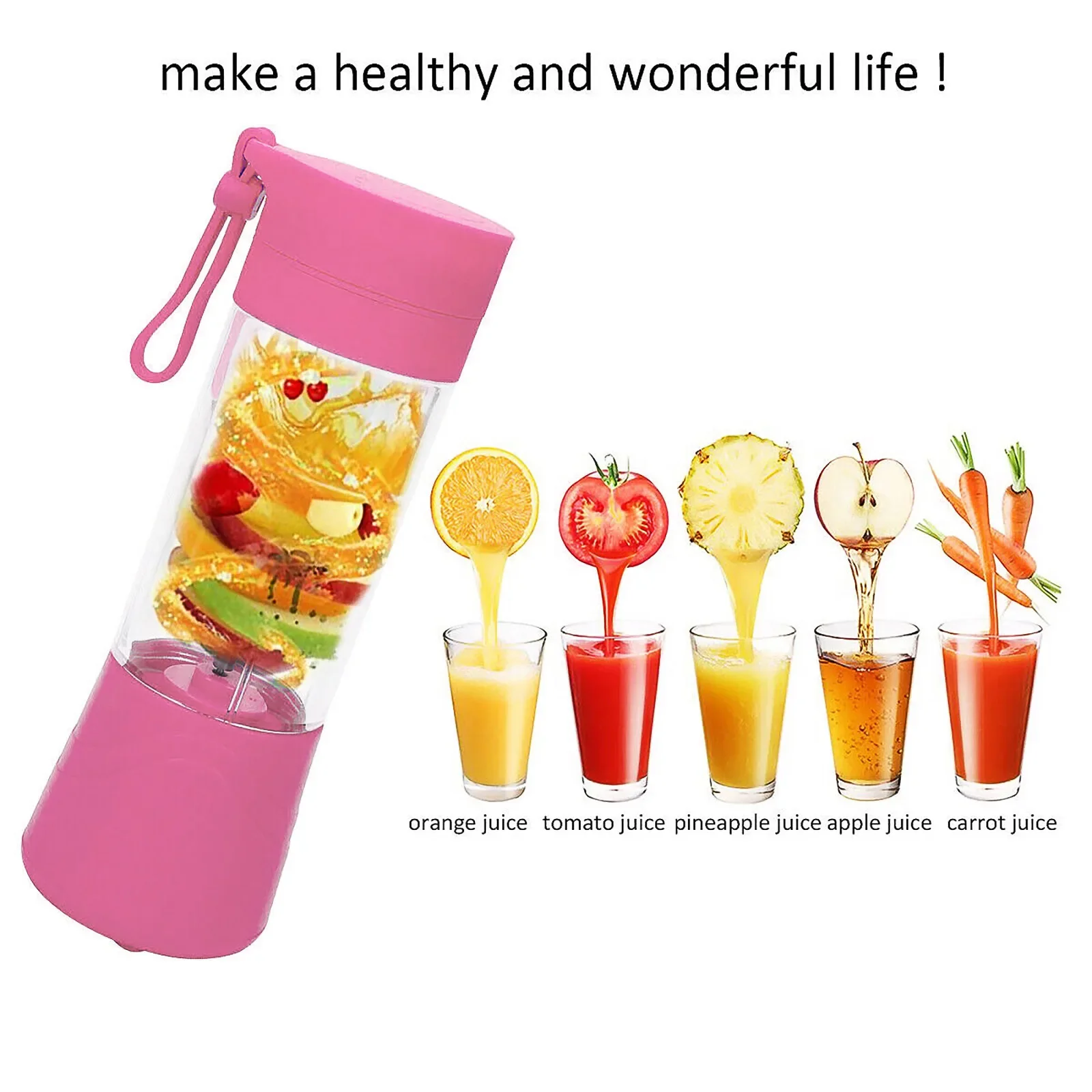 Portable Electric Juicer USB Rechargeable Handheld Smoothie Blender Fruit MixersMilkshake Maker Machine Food Grade Materials