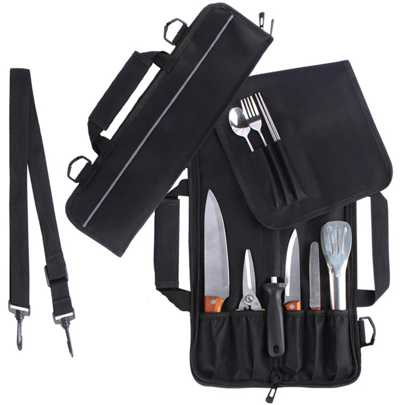 PortableOxfordChefKnifeRollBagCampingTripKitchenwareCarryCase