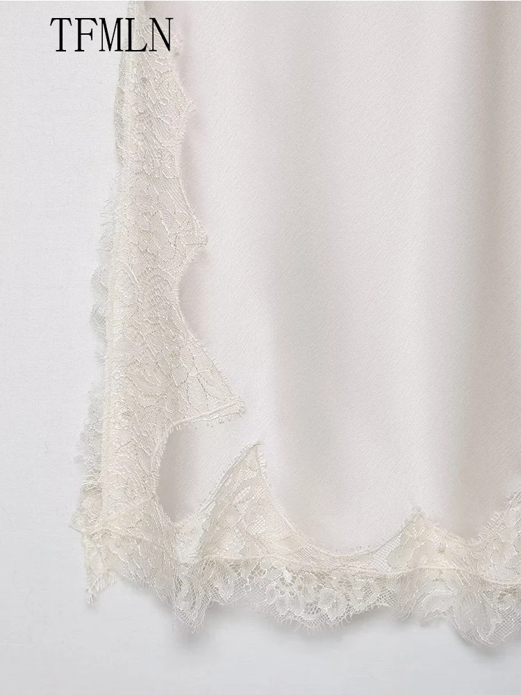 Sexy Women's Lace Patchwork Strap Dresses 2025 Elegant V-neck Sleeveless Chic Paerty Dress Fashion Backless Slim Causal Dress