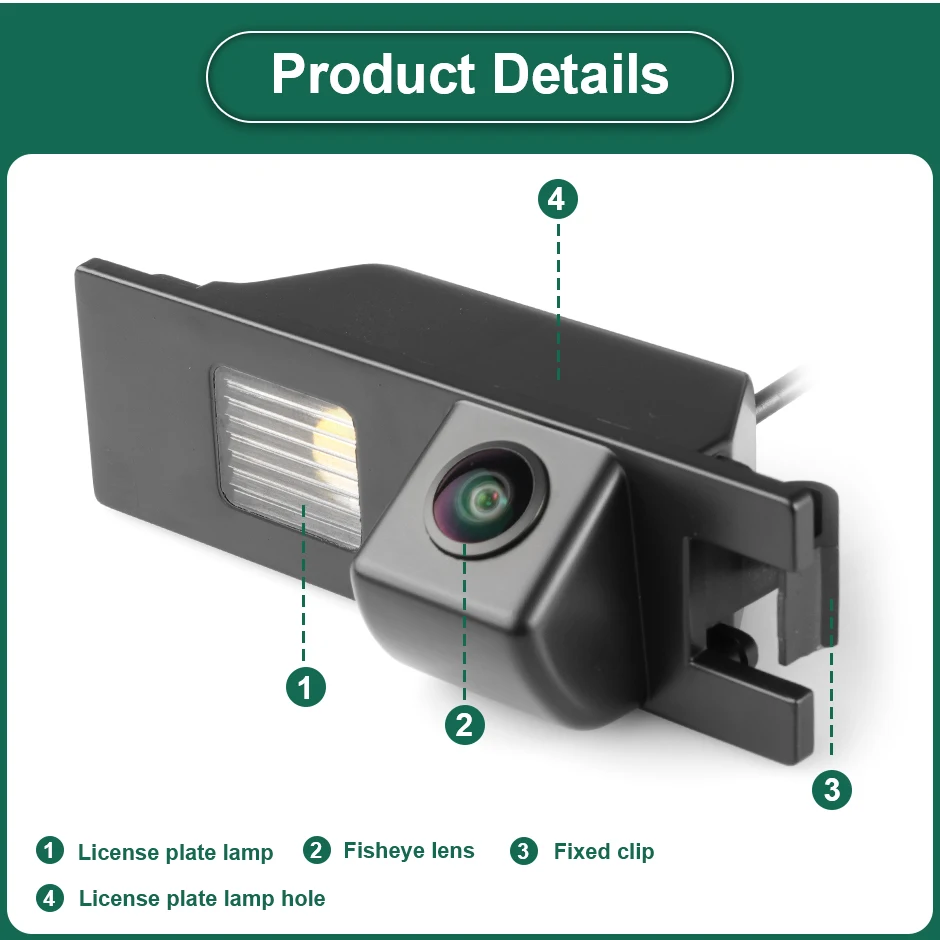 Telecamera Retromarcia HD Con Traiettoria Dinamica, Compatibile Con Opel Meriva, Vectra, Zafira, Insignia