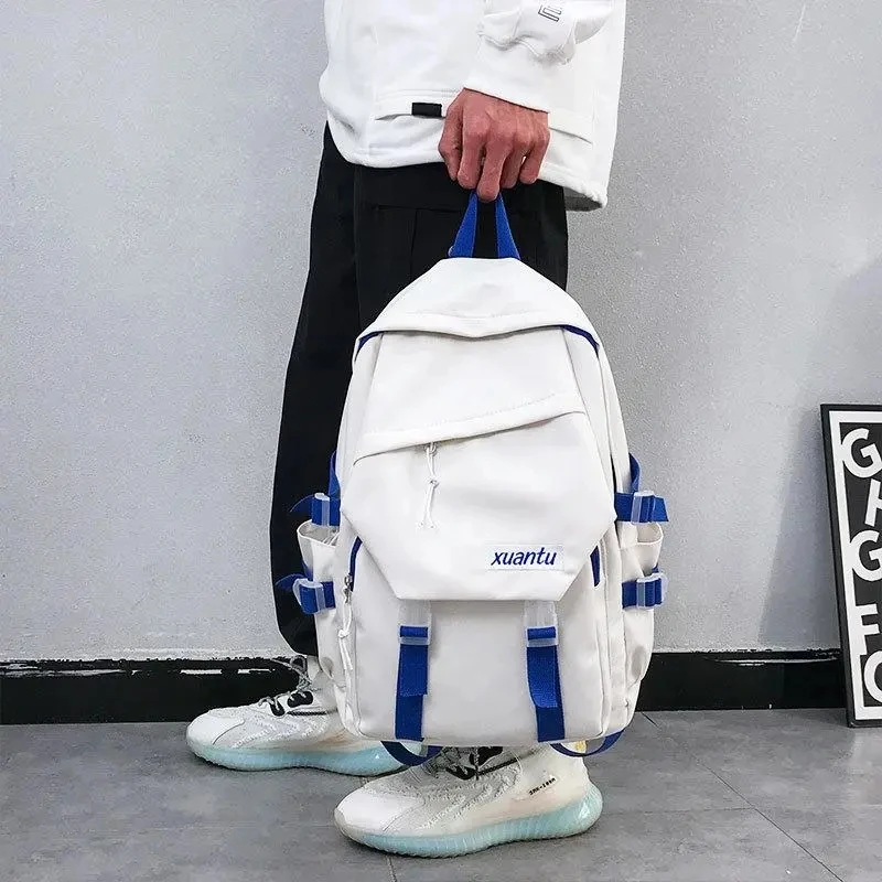 New High-Capacity Oxford Cloth Backpack Korean Version For Men Campus Students High-Quality Travel Lightweight Zippered Backpack