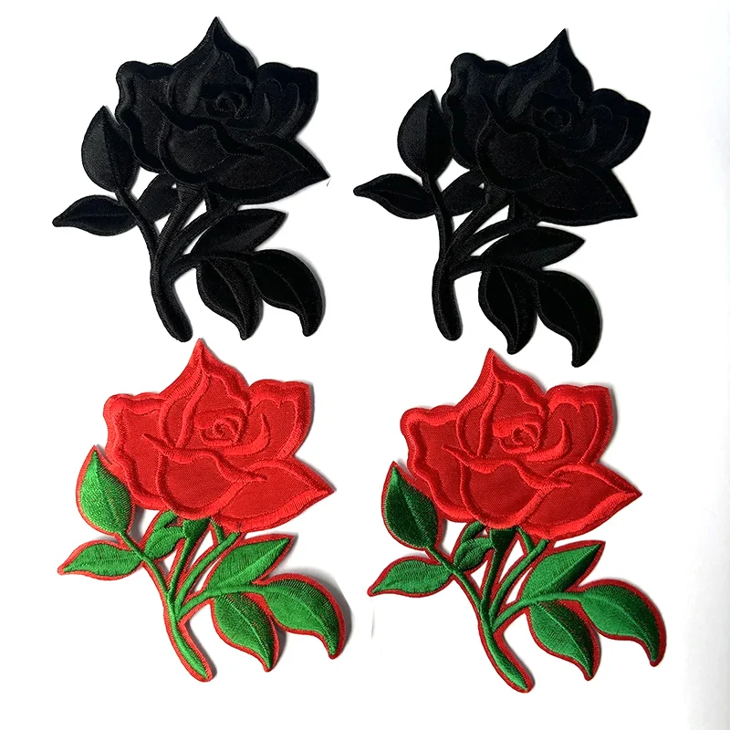 10 Stück bestickte Rosen-Blumen-Patches zum Aufbügeln, modische Kleidung, Aufkleber, Applikation für DIY-Bekleidung, Nähen, Kleidungszubehör