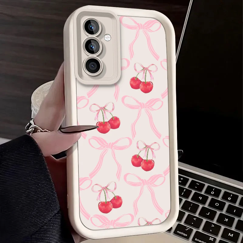 Charming Pink Bow Cherry Phone Case Cover