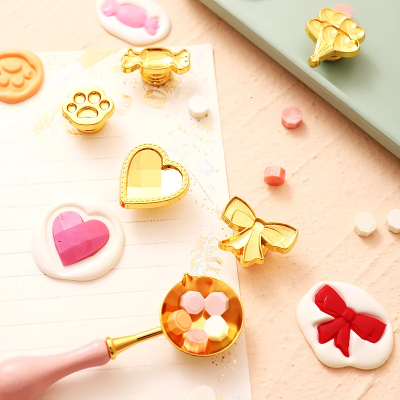 

Zinc Alloy Fire Paint Stamp Vintage Coffee Stamp Head Envelope Sealing Tool Cute Candy Sealing Wax Stamp