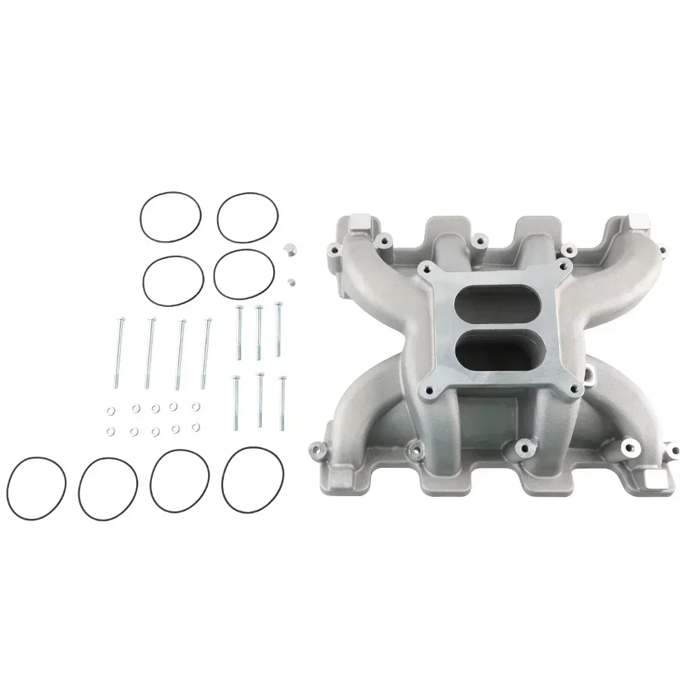 300-130 Dual Plane Carbureted Intake Manifold For GM LS1/LS2/LS6 Satin 5.7L 6.0L - View #3
