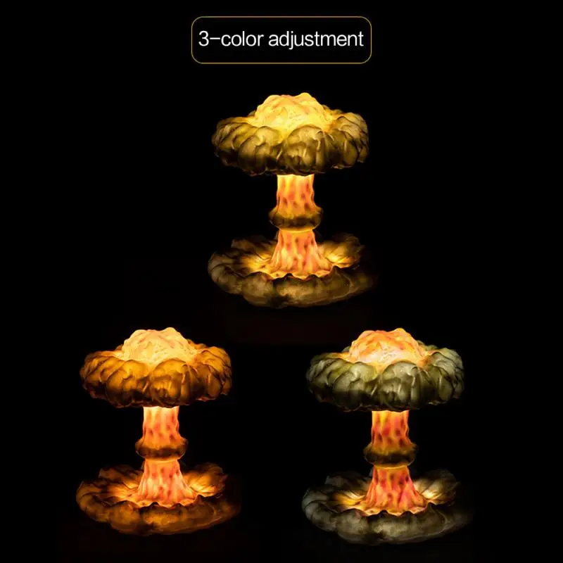 Candeeiro de Mesa Luz da Noite Luz para o Quarto das Crianças Explosão Nuclear Cogumelo Nuvem Sala Estar Ornamento Rgb Decoração Presente 3d 7 Online shopping