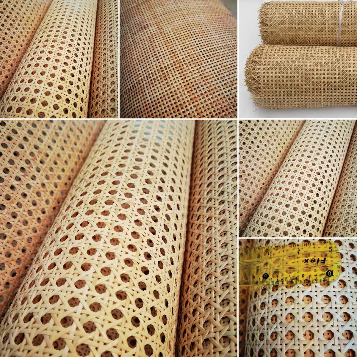 

40CM/45CM/50CM X 1 Meter Natural Cane Webbing Sheet Real Rattan Webbing Roll Chair Table Ceiling Background Furniture Material