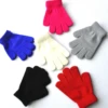 Children Knitted Gloves Winter Kids Pupil Student Solid Color Furry Full Finger Mittens Autumn Writing Warmer Hand 6-11Years Old 1