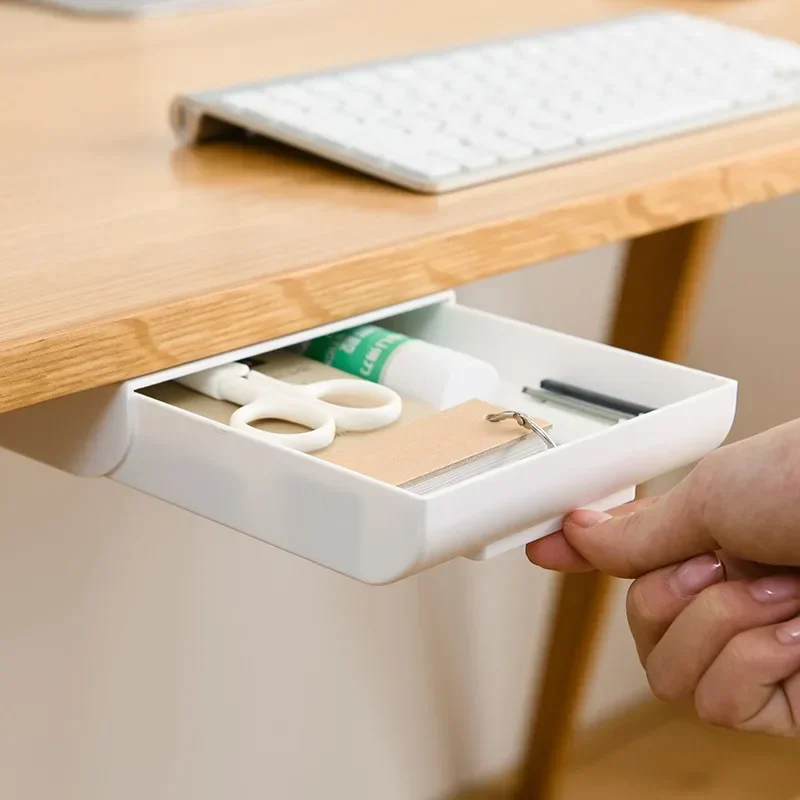 Creative Hidden Drawer Storage Box-No Drilling Desk Organizer with Sticky Small Drawers for Office Supplies