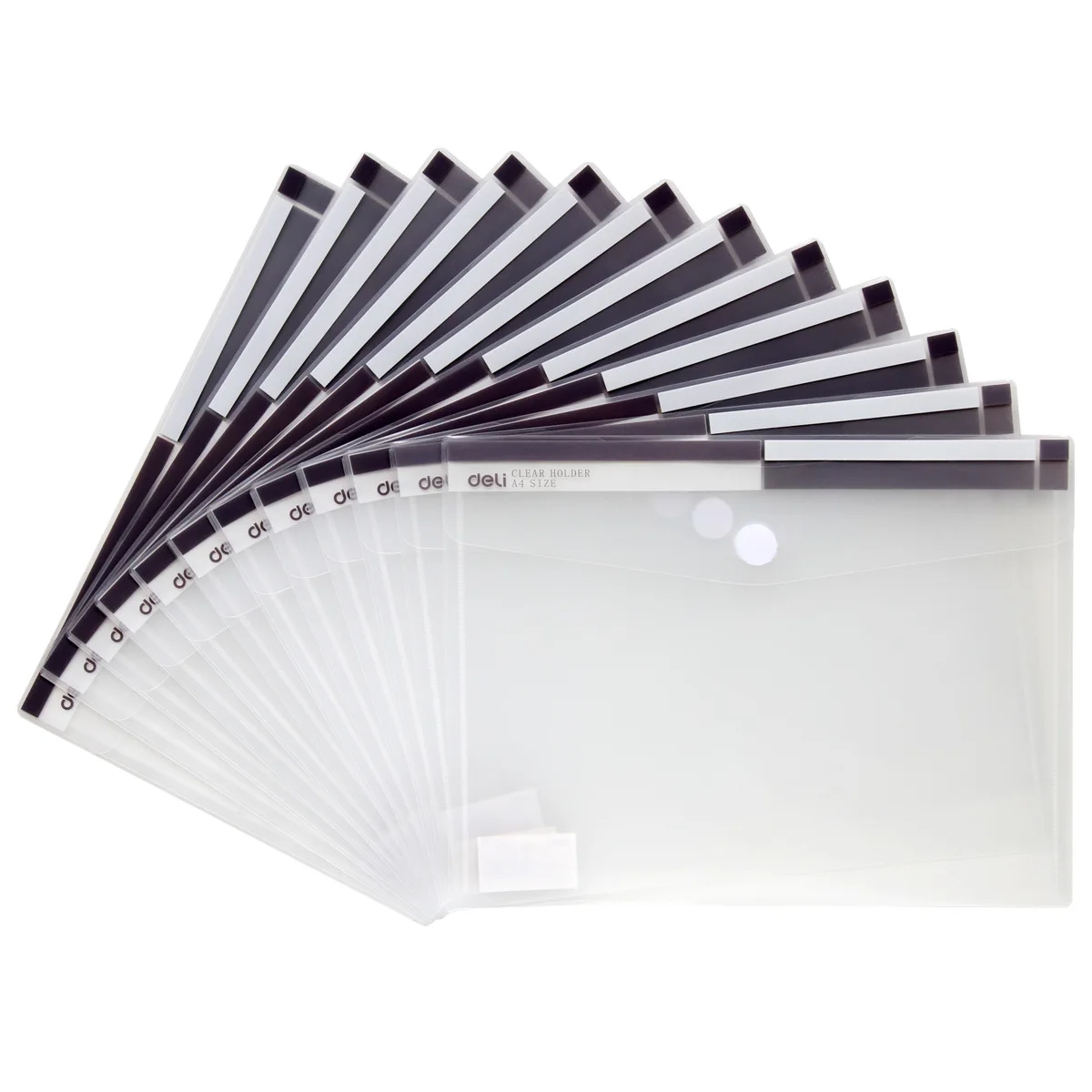 12-24pcs A4 투명 파일 가방 5504 파일 홀더 포켓, 가로 버튼 포켓 방수 학교 사무용품 연필 케이스