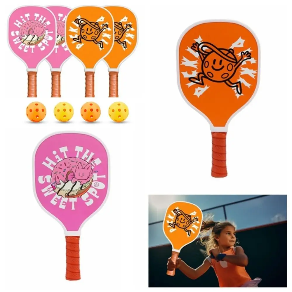 4 Pz/Set Set Di Racchette Per Pickleball In Legno 4 Pezzi Palline Per Pickleball Design Ergonomico Paddle Per Pickleball Impugnatura Antiscivolo Per C