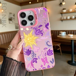 Vibrant Purple Butterflies Pattern Shockproof Phone Case - Hard Shell Anti - Scratch Protective Cover - iPhone 15 (Pink DQMYCYU48)