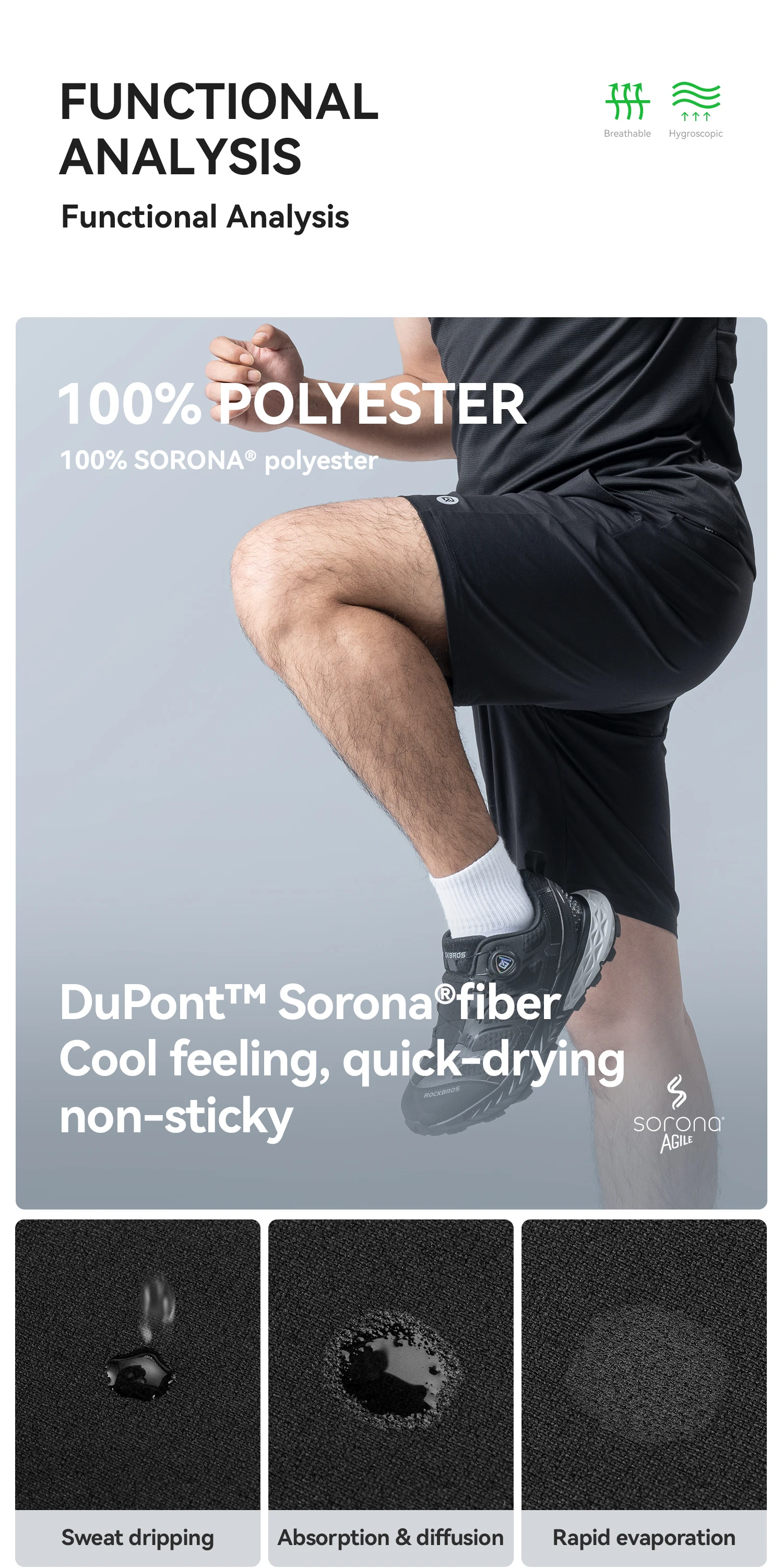 Description Picture 6 of itemROCKBROS Cycling Shorts Road Bike Casual Sport Pants Men's Style With Lined Pad Summer Bike Shorts Equipment