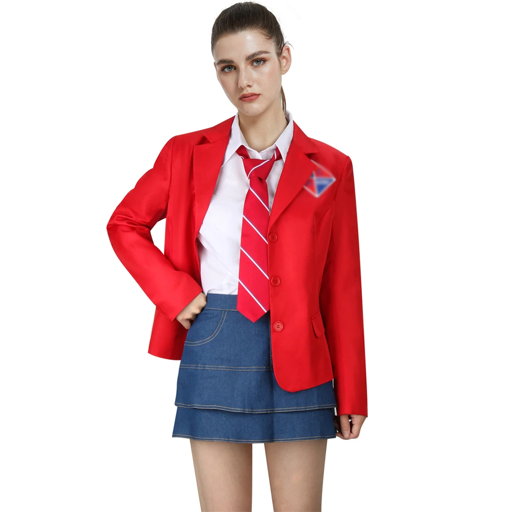 

Rebelde Cosplay School Uniform Women Girls Student Suits Red Coat Shirt Sets Drama EWS Halloween Cos Party Outfits