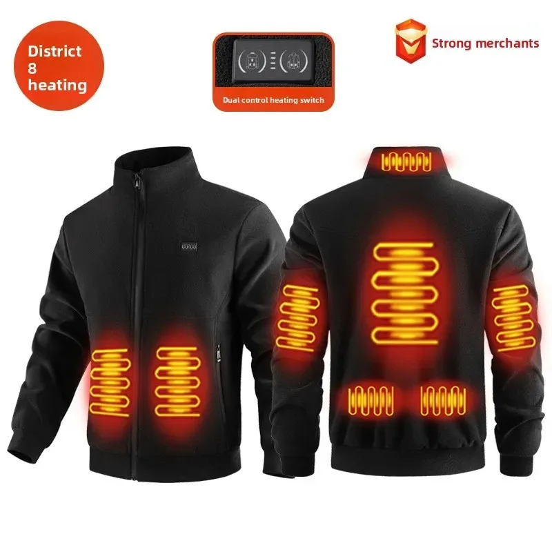 COMXZ 2025 8 Zone Smart Thermal Jacket Low Voltage 5V USB Powered Safe Heating Tech Outdoor Long Lasting Warm Coat
