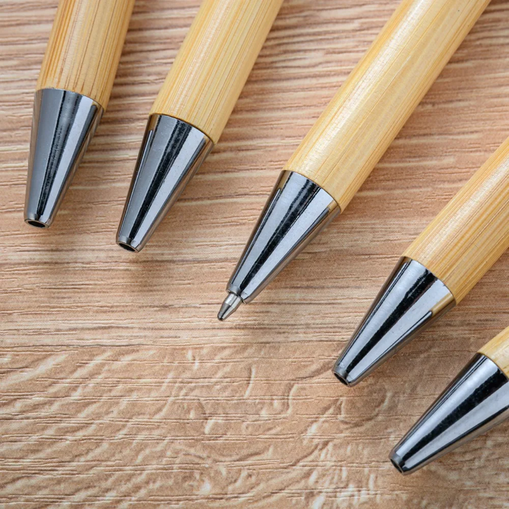 5-100 Teile/los Bambus Holz Kugelschreiber 1,0mm Spitze Büro Schule Schreiben Schreibwaren Business Unterschrift Kugelschreiber – Detail 5