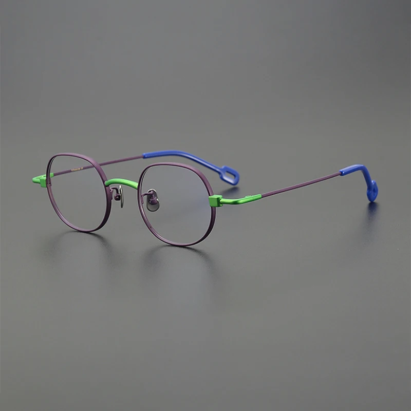 

Niche designer retro personality ultralight titanium glasses frame literary fashion optical prescription color-changing glasses