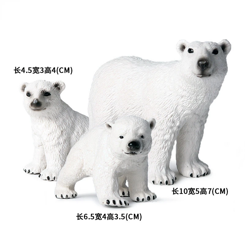 

children's toys simulation Antarctic emperor penguin polar bear polar animal model micro-landscape ornaments set