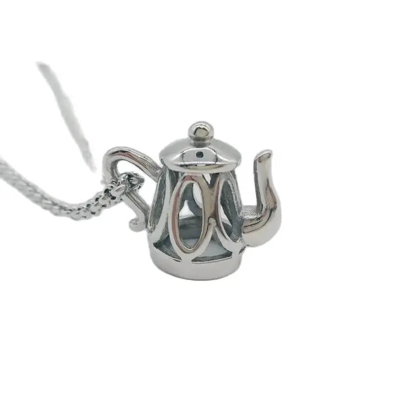 Black Knight Creative women fashion Teapot pendant necklace Silver color stainless steel women necklace with  box BLKN0697